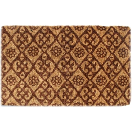 Jensendistributionservices Traditional Coir Doormat Brown Floral MI2592407
